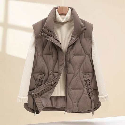 Chaleco Acolchado de Algodón para Invierno - Chaqueta Corta Térmica para Mujer - Image 5