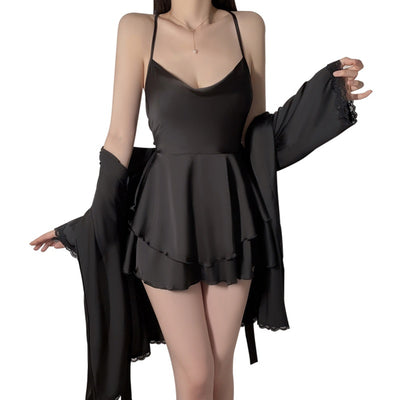 Camisón de Encaje Puro - Conjunto de Lencería Elegante para Casa - Image 37
