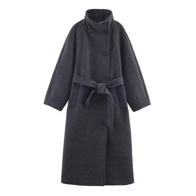 Abrigo Elegante para Mujer con Cuello de Pie y Cinturón - Image 10