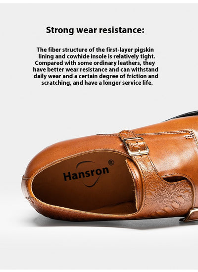 Zapatos de Cuero Ejecutivo Retro con Doble Hebilla - Estilo Clásico para Hombre - Image 21
