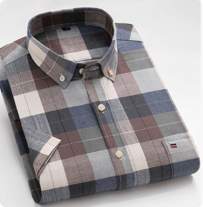 Camisa de Cuadros de Algodón Puro para Hombre - Image 12