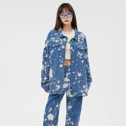 Chaqueta Denim Oversized Tie Dye con Lavado Artesanal - Image 8