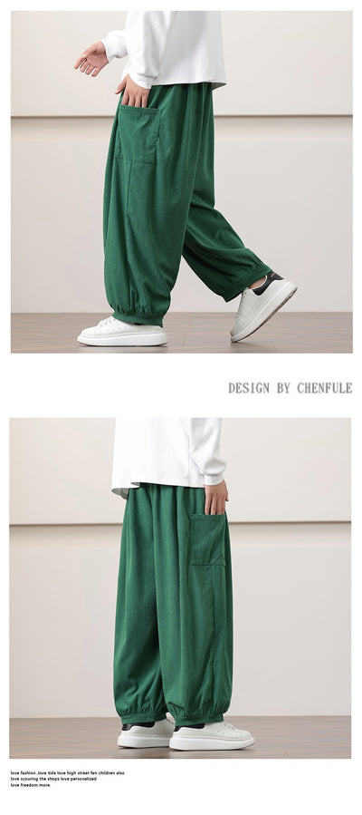 Pantalones Harem de Pana Otoño Estilo Chino para Hombre - Image 19