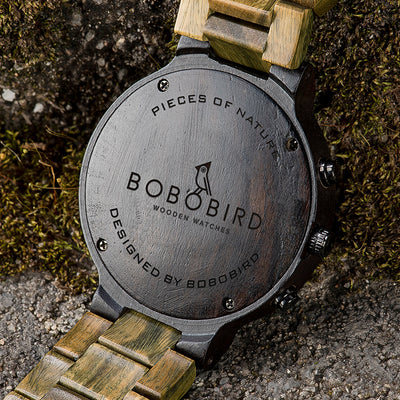 Reloj Multifuncional BOBO BIRD Madera de Sándalo Verde - Image 11
