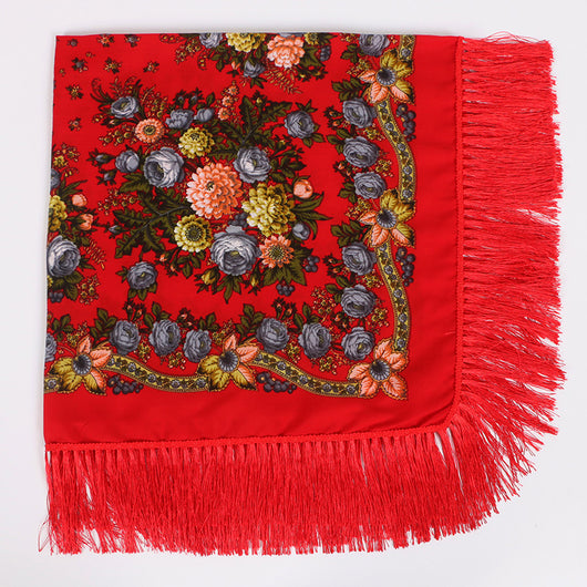 Pañuelo Étnico Estampado con Flecos de Rayón - Image 17