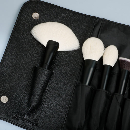 Set de Brochas de Maquillaje con Mango de Madera y Cerdas Suaves