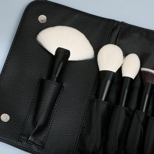 Set de Brochas de Maquillaje con Mango de Madera y Cerdas Suaves