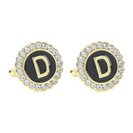 Gemelos Franceses de Diamante Redondo con 26 Letras para Hombre - Image 9