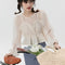 Blusa Elegante con Mangas Linterna y Efecto Dos Piezas