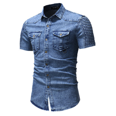 Camisa Denim con Pliegues Personalizados en Mangas - Image 9
