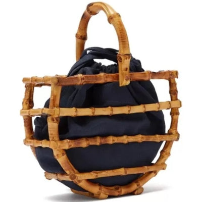 Bolso Bambú Artesanal Estilo Antiguo con Borlas - Diseño Semicircular para Vacaciones - Image 6