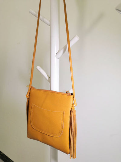 Bolso Bandolera Vintage con Fleece y Flecos Florales - Image 9