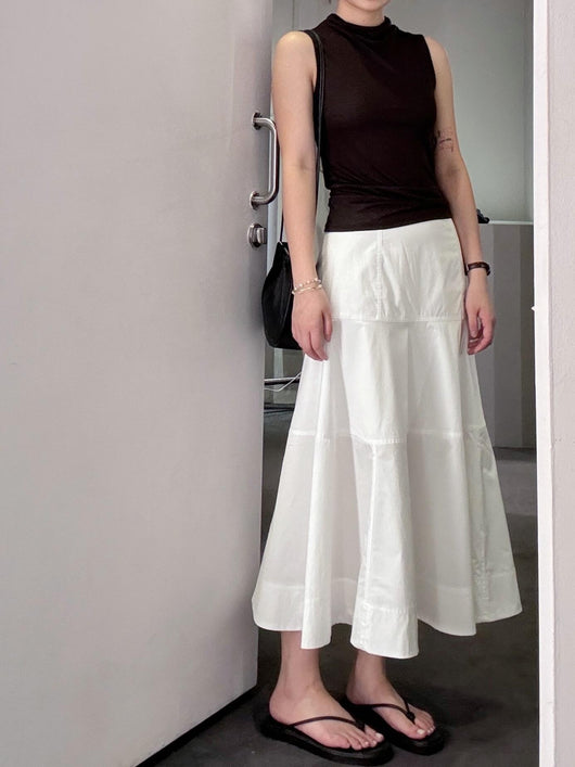 Falda Blanca de Cintura Alta con Detalles Combinados en Algodón - Image 27