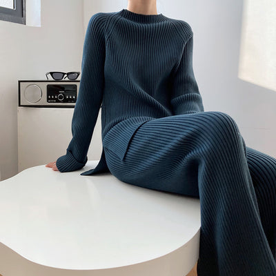 Conjunto de Punto Cómodo: Suéter Cálido + Pantalón Ancho - Image 3
