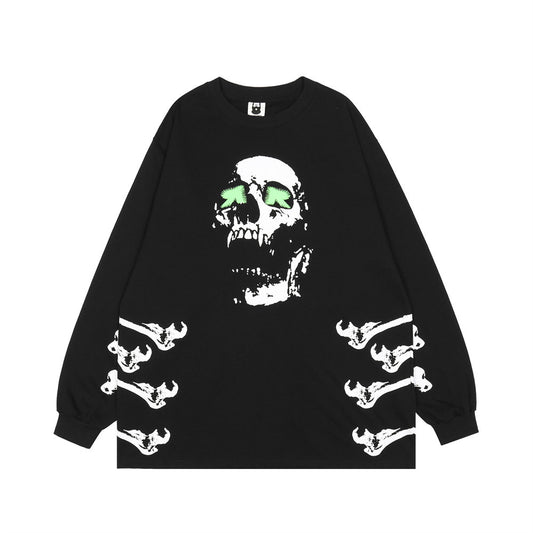 Playera Manga Larga Calavera Estilo Urbano para Hombre - Image 2