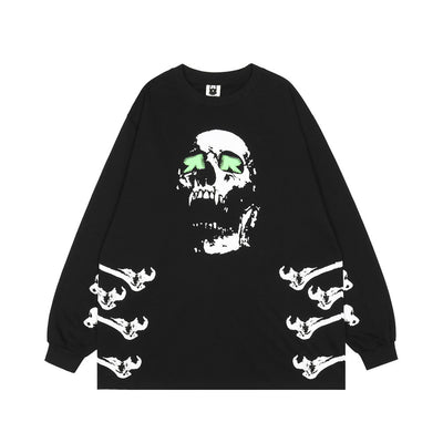 Playera Manga Larga Calavera Estilo Urbano para Hombre - Image 2