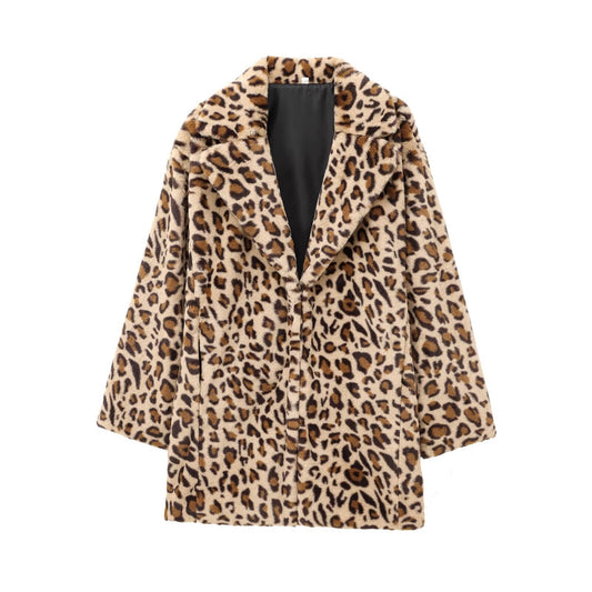 Abrigo Leopardo Efecto Pelaje Sintético Largo Medio - Image 2