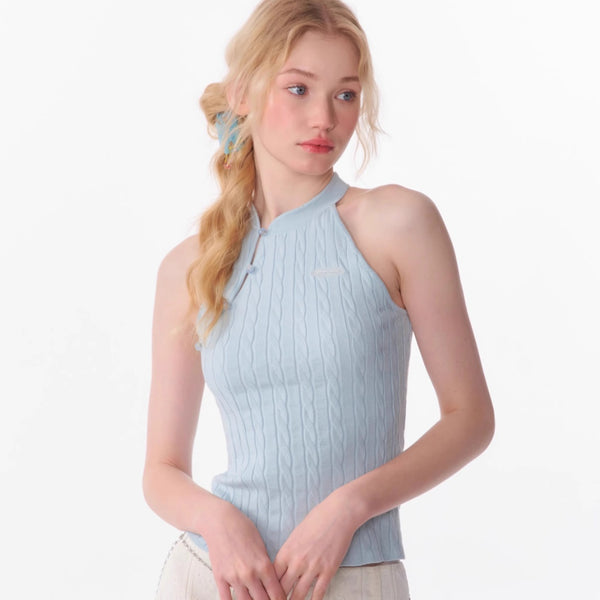 Chaleco Tejido sin Mangas con Escote Halter