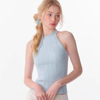 Chaleco Tejido sin Mangas con Escote Halter