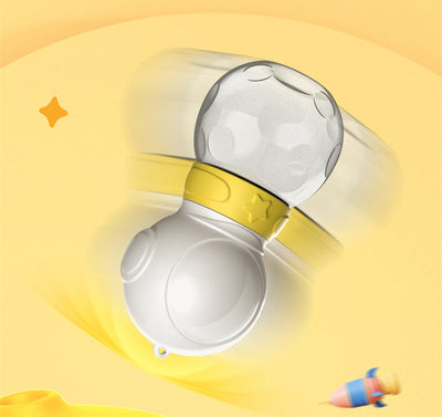 Portable pet water bottle with white drinking bowl, translucent grey reservoir, and yellow paw print band. - Image 14