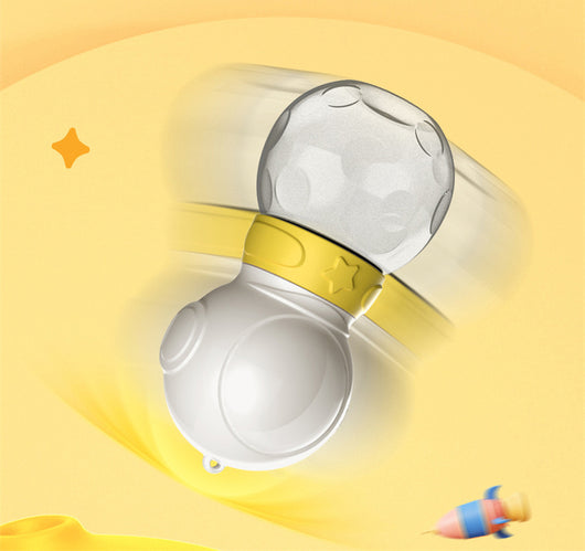 Portable pet water bottle with white drinking bowl, translucent grey reservoir, and yellow paw print band. - Image 14
