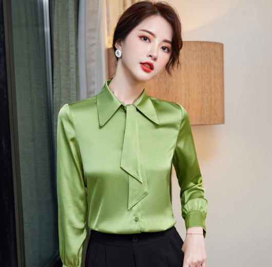 Blusa Ejecutiva sin Planchado con Cuello y Volantes - Image 11