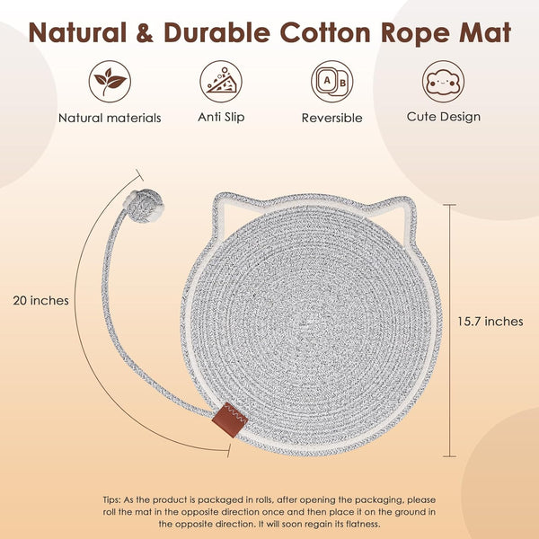 Rascador Circular para Gatos de Cuerda Natural - Protector de Muebles