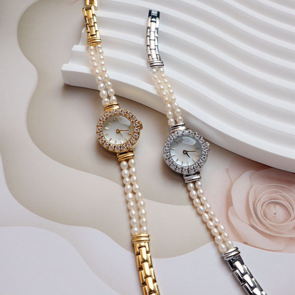Reloj Pulsera de Perlas Agua Dulce 6A Natural - Diseño Versátil de Alta Gama