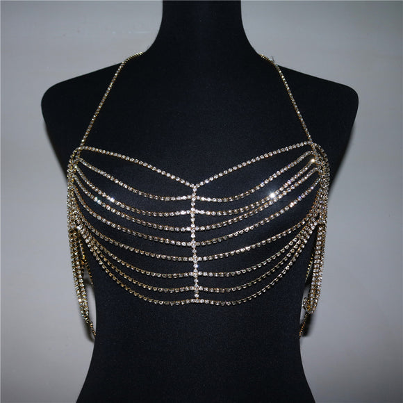 Cadena Corporal de Strass para Mujer - Sujetador Joyero