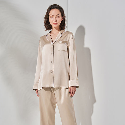 Pijama Largo de Seda para Mujer - Conjunto Elegante para el Hogar - Image 13