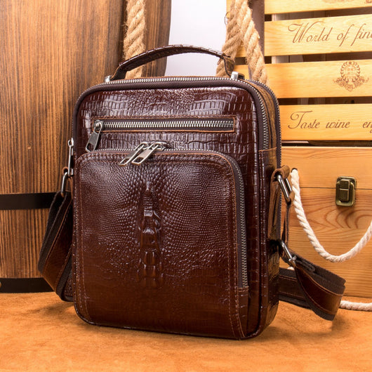 Bolso Mensajero de Cuero Retro con Gran Capacidad - Image 5