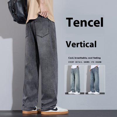 Pantalones Anchos de Seda Helada Casual Transpirables - Image 3