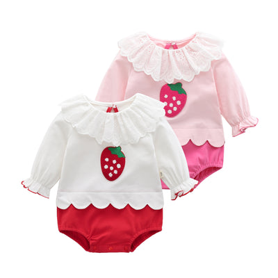 Enterizo Largo de Fresa para Bebé Niña