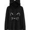 Sudadera con Capucha Estampado Gato para Mujer