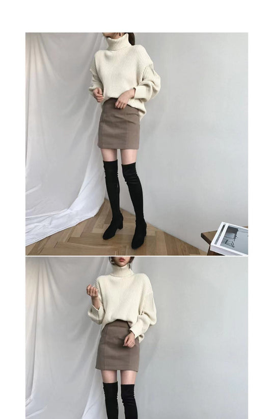 Suéter Suelto de Cuello Alto para Mujer - Abrigo Grueso y Cálido - Image 5