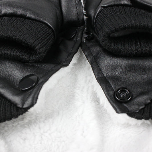 Abrigo de Cuero con Cuello de Piel para Perros - Otoño e Invierno - Image 2