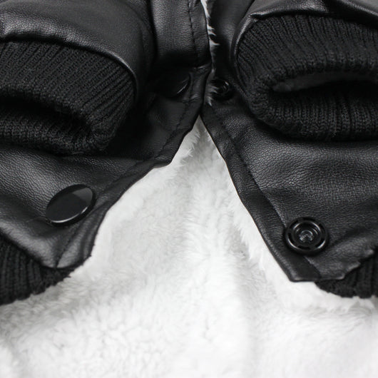 Abrigo de Cuero con Cuello de Piel para Perros - Otoño e Invierno - Image 2