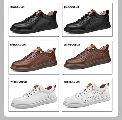 Zapatos Skateboard Cuero Talla Grande Estilo Retro Punching Confort Suave - Image 19