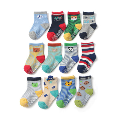 Calcetines Infantiles Estampados Antideslizantes para Niños de 5-7 Años - Image 19