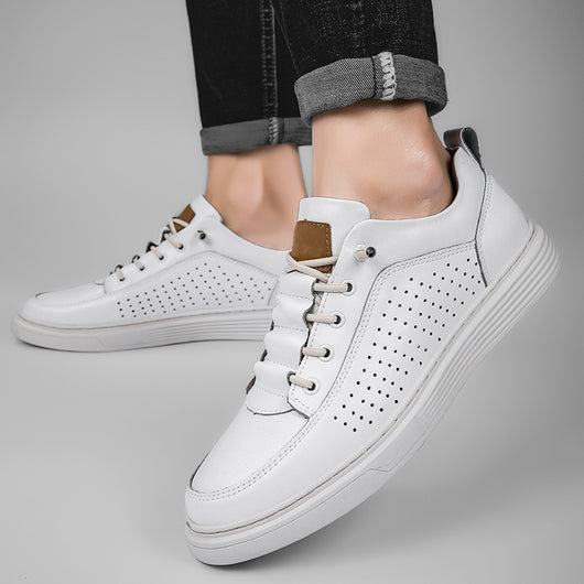 Zapatos Skateboard Cuero Talla Grande Estilo Retro Punching Confort Suave