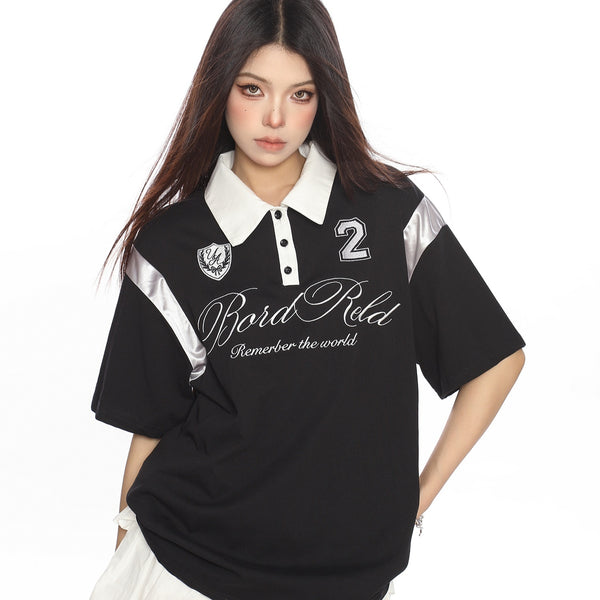 Polo Americano de Manga Ranglan Cuello Clásico Manga Corta