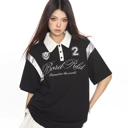 Polo Americano de Manga Ranglan Cuello Clásico Manga Corta