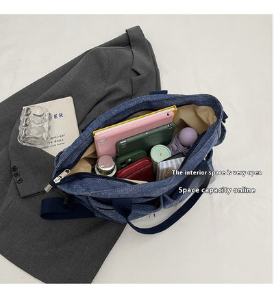 Bolso Tote de Mezclilla Retro Capacidad Extra para Mujer - Image 24
