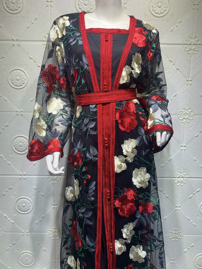 Vestido Dos Piezas con Encaje Bordado Transparente - Image 10