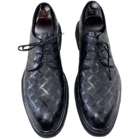 Zapatos de Cuero Negro Estilo Coreano para Traje Formal Ejecutivo - Image 3