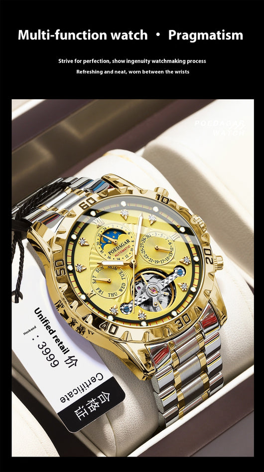 Reloj Mecánico Deportivo Impermeable Multifuncional para Hombre - Image 10