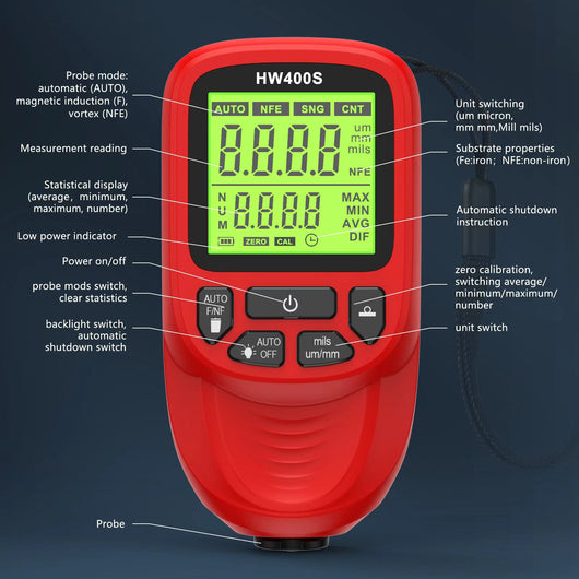 Medidor de Espesor de Recubrimiento de Precisión Industrial HW-400S - Image 8