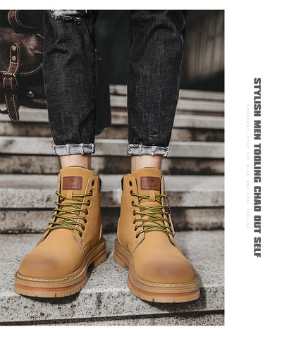 Botas de Trabajo Vintage en Cuero Genuino Talla Grande para Hombre - Image 11