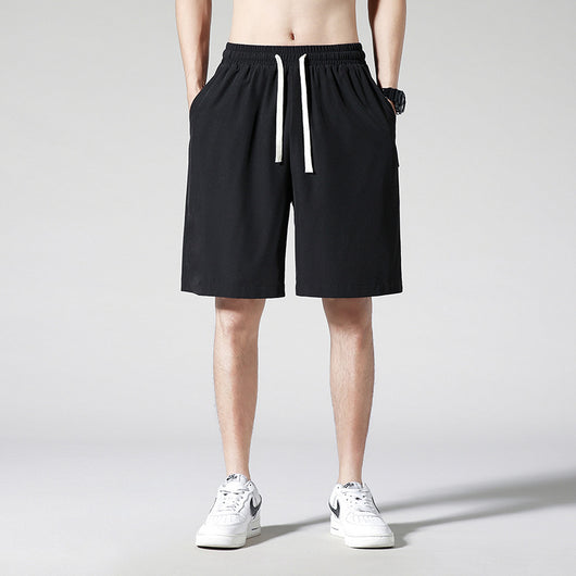 Pantalones Cortos de Seda de Hielo para Jóvenes - Color Sólido para Playa - Image 2