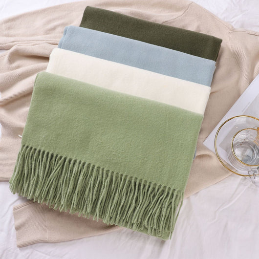 Bufanda de Imitación Cachemira en Colores Sólidos para Mujer - Image 38